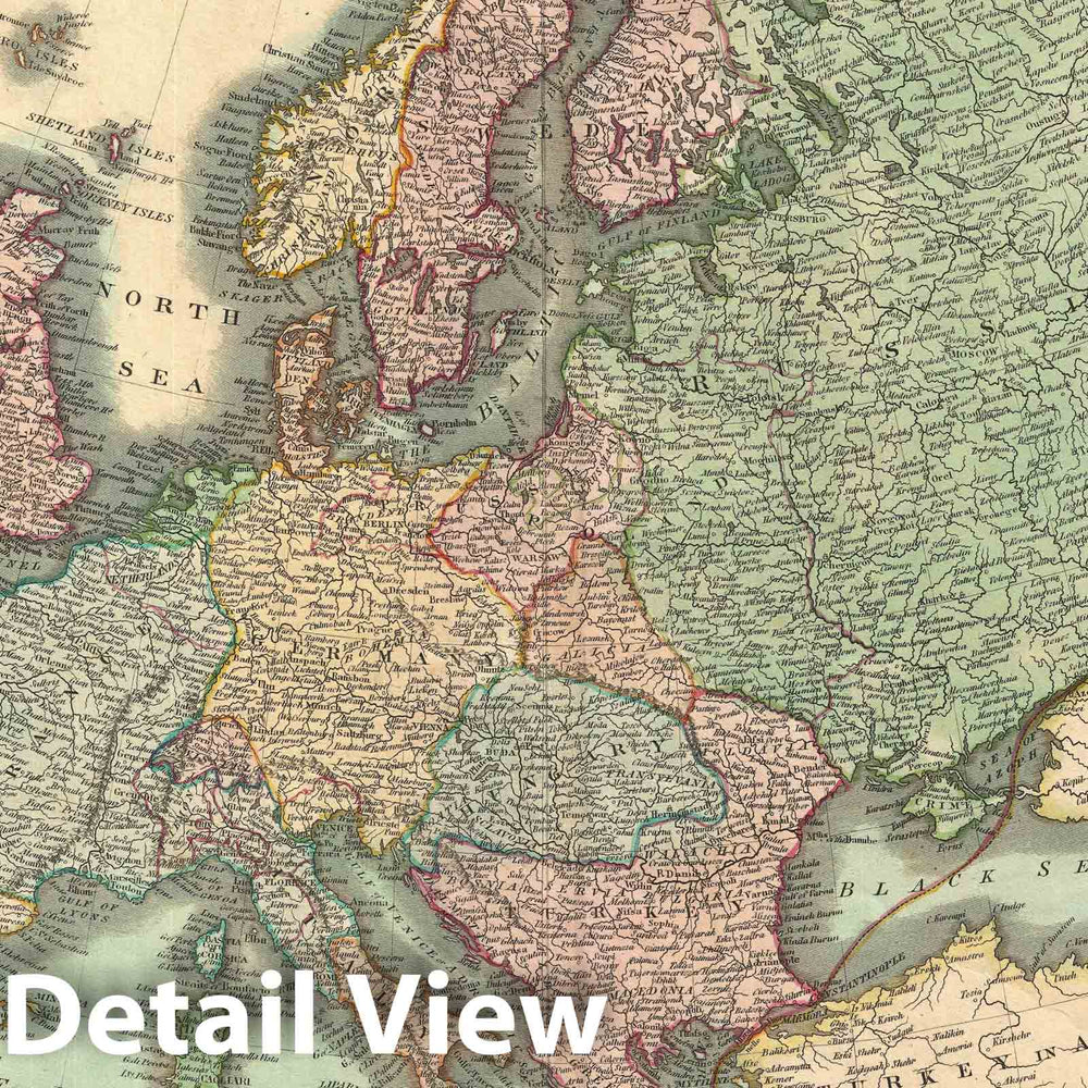 Historic Map : Europe, Thomson, 1814, Vintage Wall Art