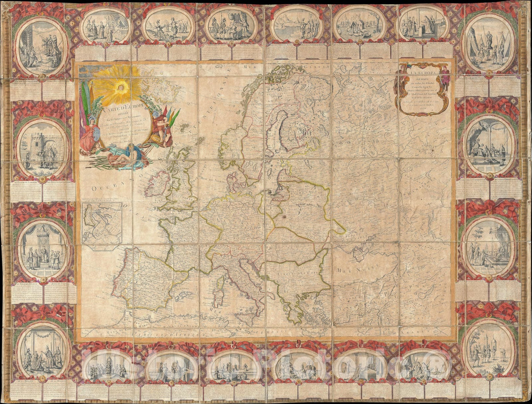 Historic Map : Europe, Clouet, 1776, Vintage Wall Art