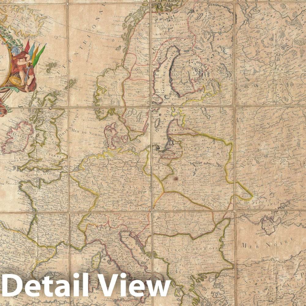 Historic Map : Europe, Clouet, 1776, Vintage Wall Art