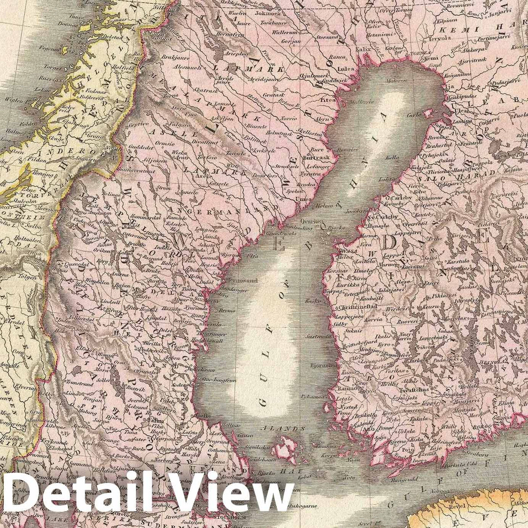 Historic Map : Scandinavia "Denmark, Sweden, Norway", Thomson, 1817, Vintage Wall Art