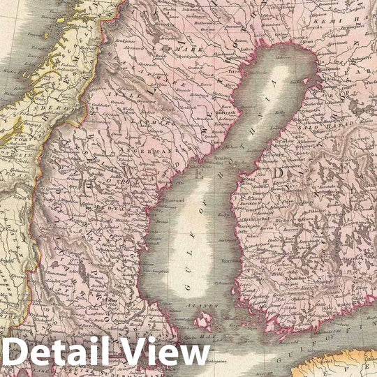 Historic Map : Scandinavia "Denmark, Sweden, Norway", Thomson, 1817, Vintage Wall Art