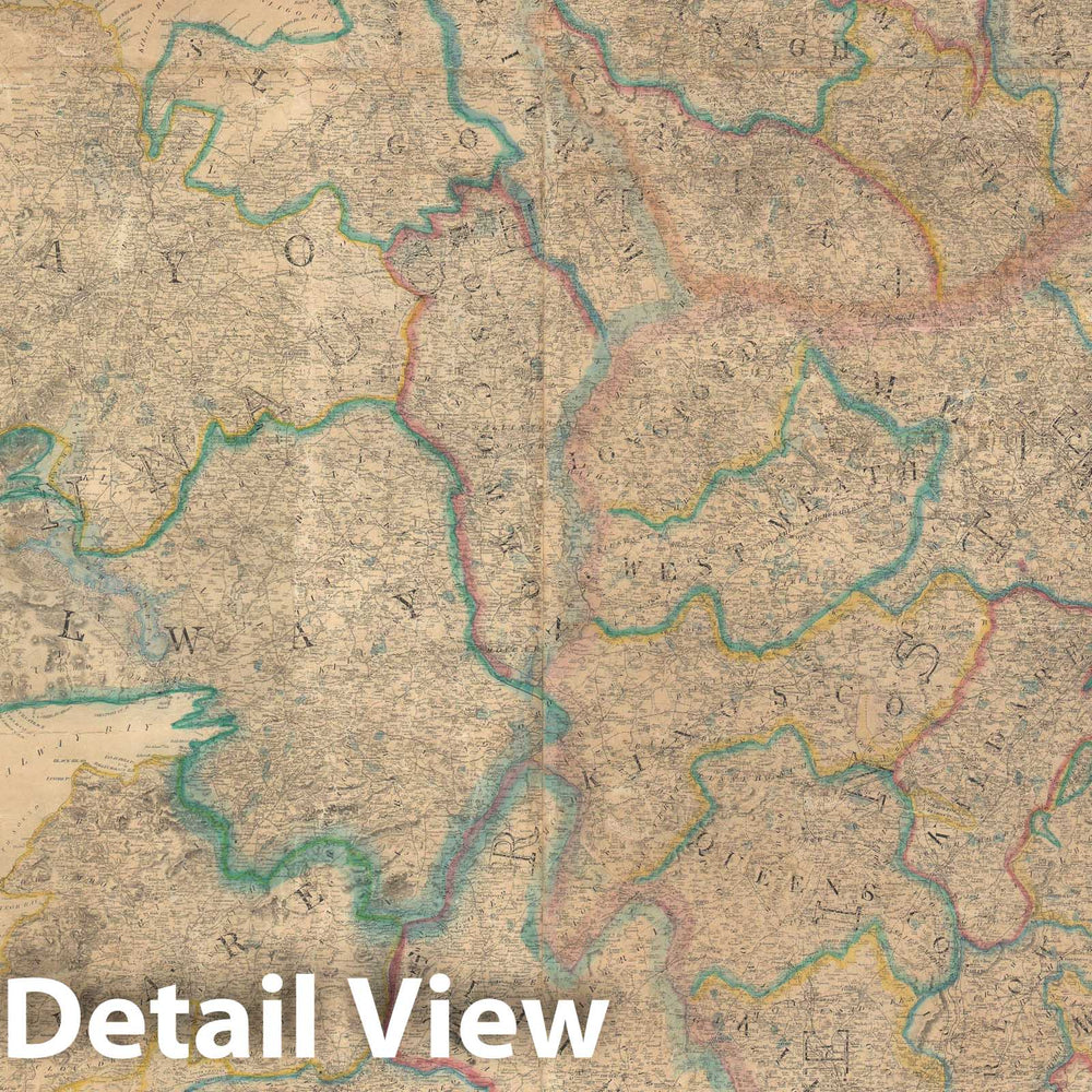 Historic Map : Ireland, Wyld, 1846, Vintage Wall Art