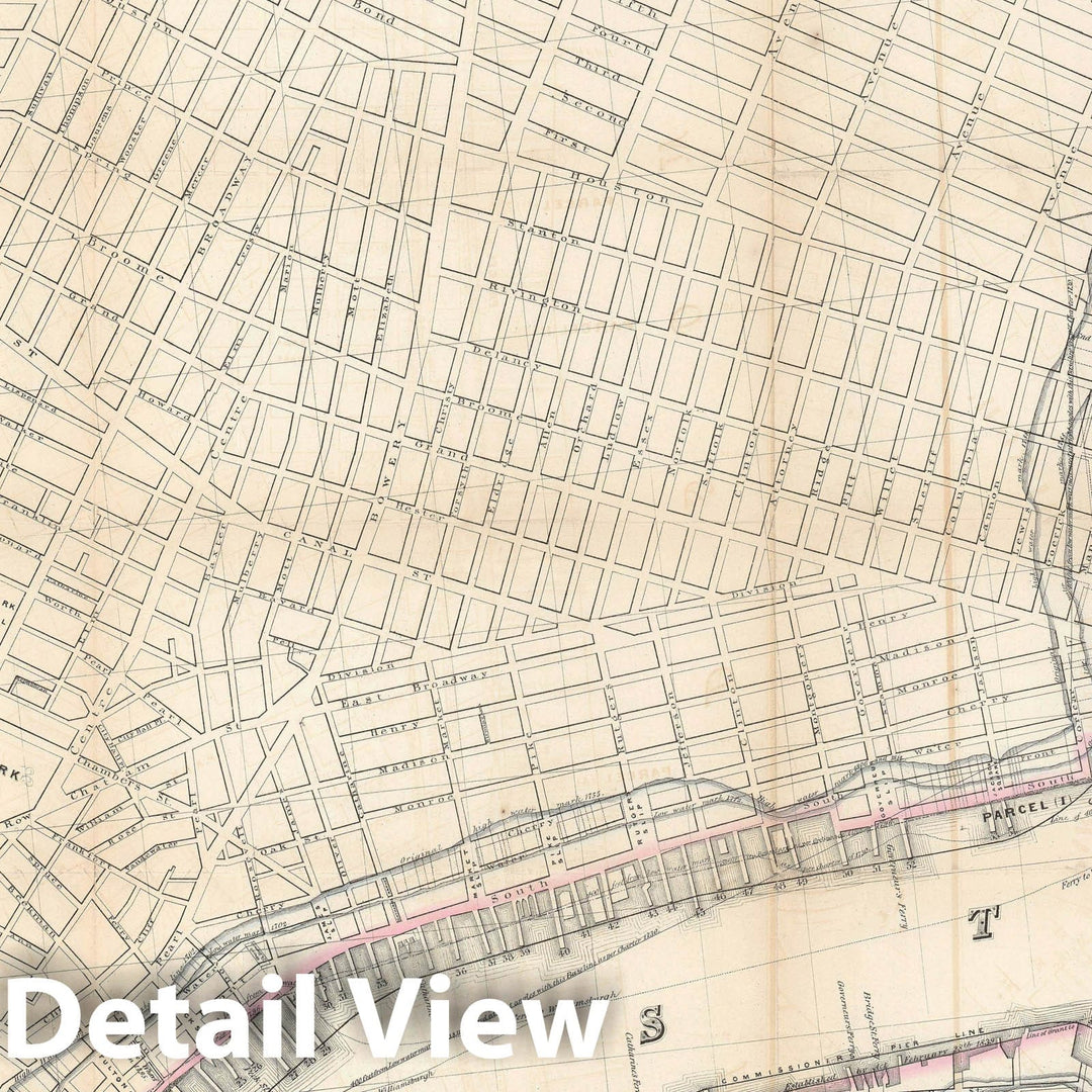 Historic Map : S. Manhattan, New York City "City / State Land Dispute", Childs, 1862, Vintage Wall Art