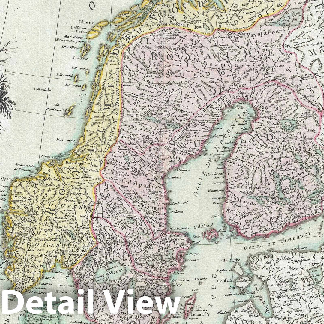 Historic Map : Scandinavia - Sweden, Norway, Denmark, Finland, Janvier, 1762, Vintage Wall Art