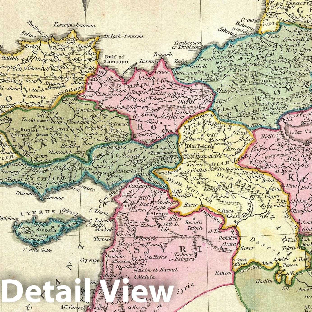 Historic Map : Turkey in Asia and The Ottoman Empire, Wilkinson, 1794, Vintage Wall Art