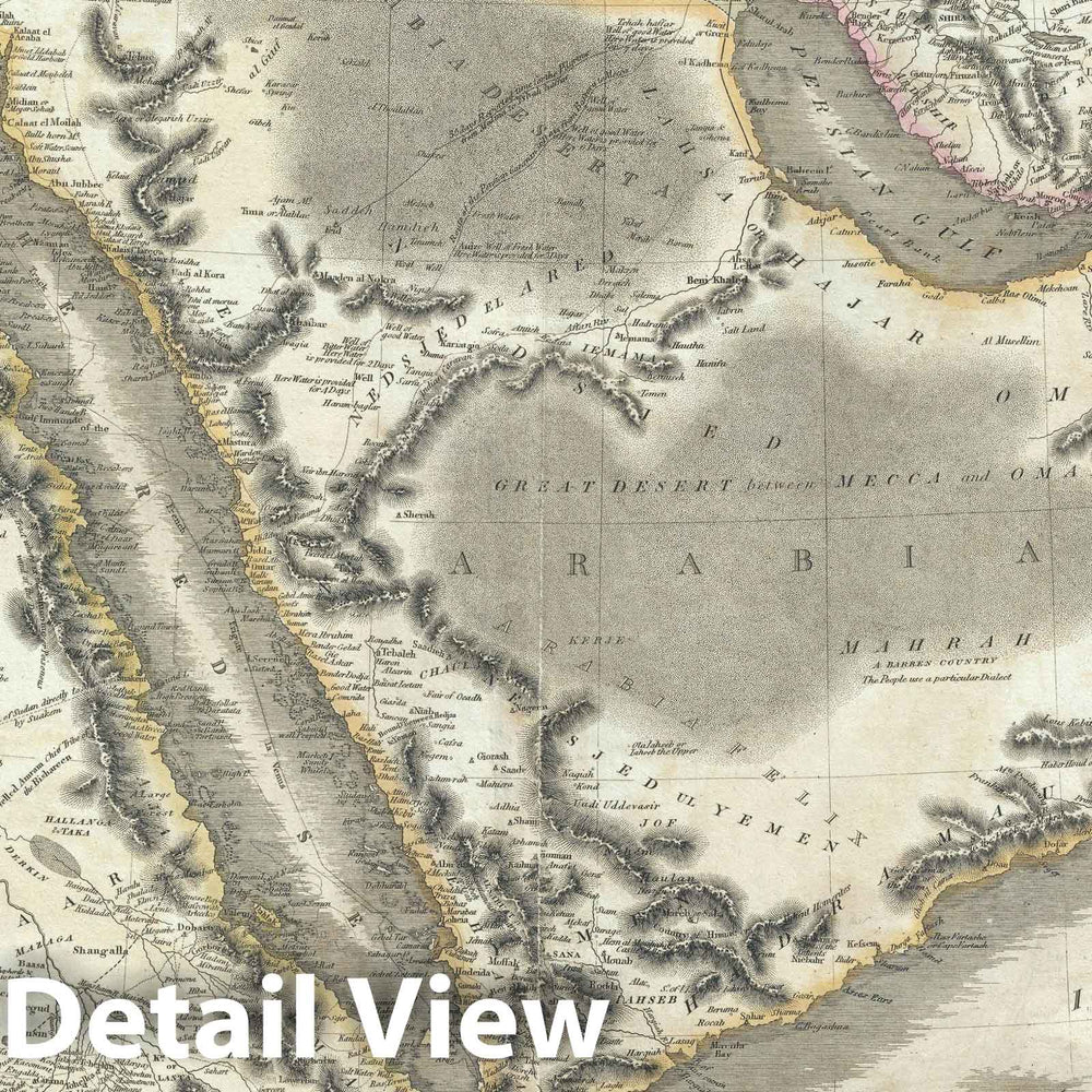 Historic Map : Arabia, Egypt and Abyssinia, Thomson, 1814, Vintage Wall Art