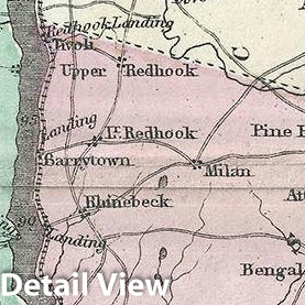 Historic Map : The Hudson River, New York, Miller, 1866, Vintage Wall Art