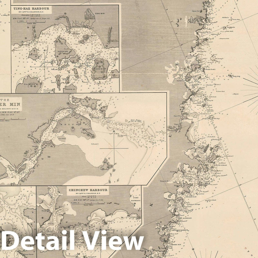 Historic Map : Nautical Chart The Coast of China "Hong Kong, Taiwan", Purdy, 1864, Vintage Wall Art