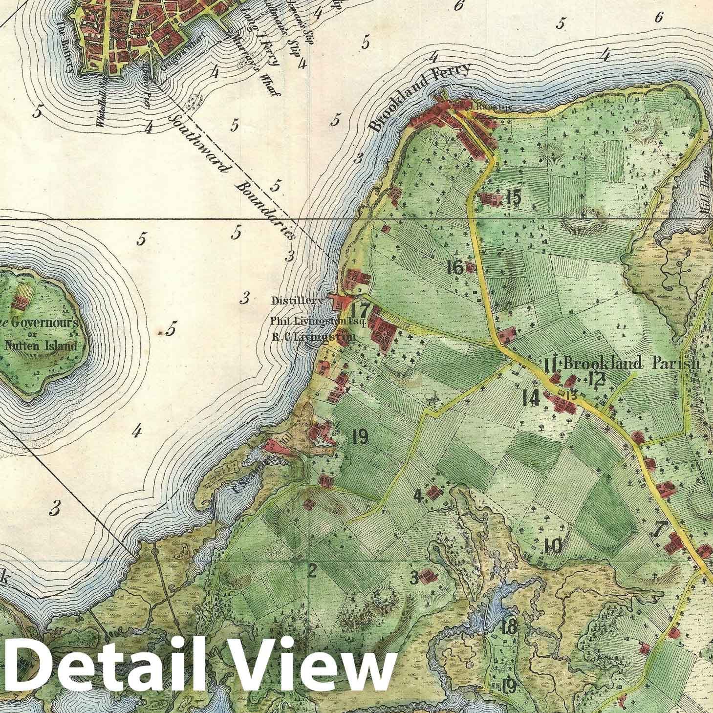 Historic Map : Brooklyn, New York City, in 1766, McCloskey, 1864, Vintage Wall Art