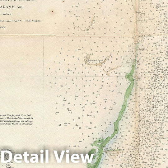 Historic Map : Key Biscayne, Miami, Florida, U.S. Coast Survey, 1855, Vintage Wall Art