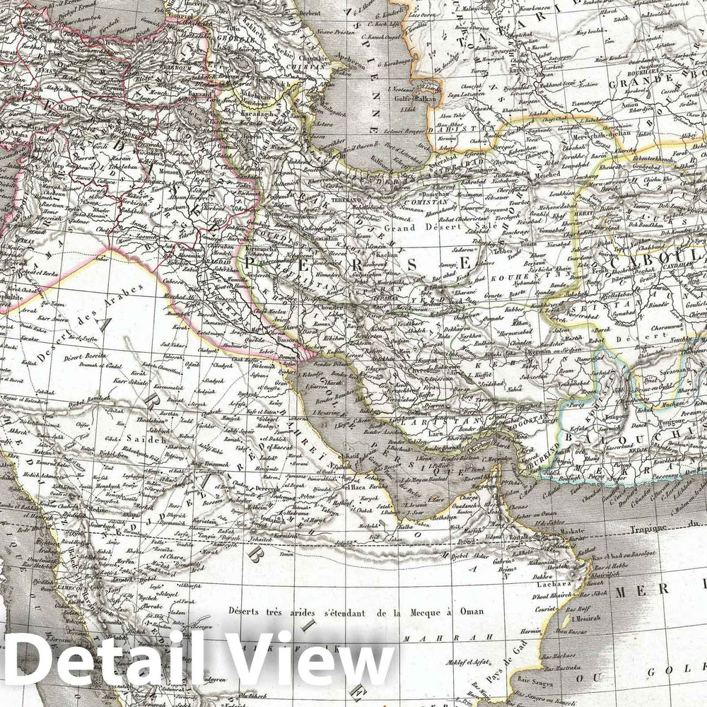 Historic Map : Turkey in Asia with Arabia, Afghanistan, and Persia, Lapie, 1831, Vintage Wall Art