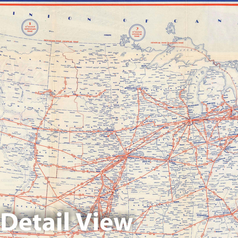 Historic Map : United States Air Routes, Gallup, 1928, Vintage Wall Art