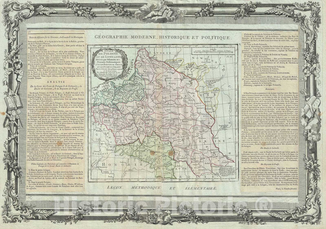 Historic Map : Poland and Lithuania, Brion and Desnos, 1790, Vintage Wall Art