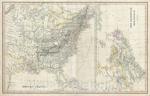 Historic Map : The United States and Canada, Smith, 1830, Vintage Wall Art