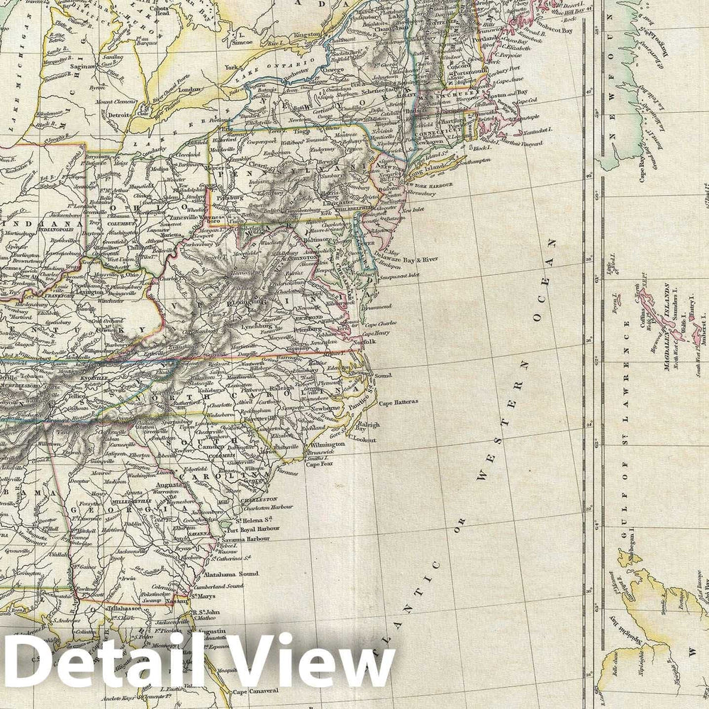 Historic Map : The United States and Canada, Smith, 1830, Vintage Wall Art