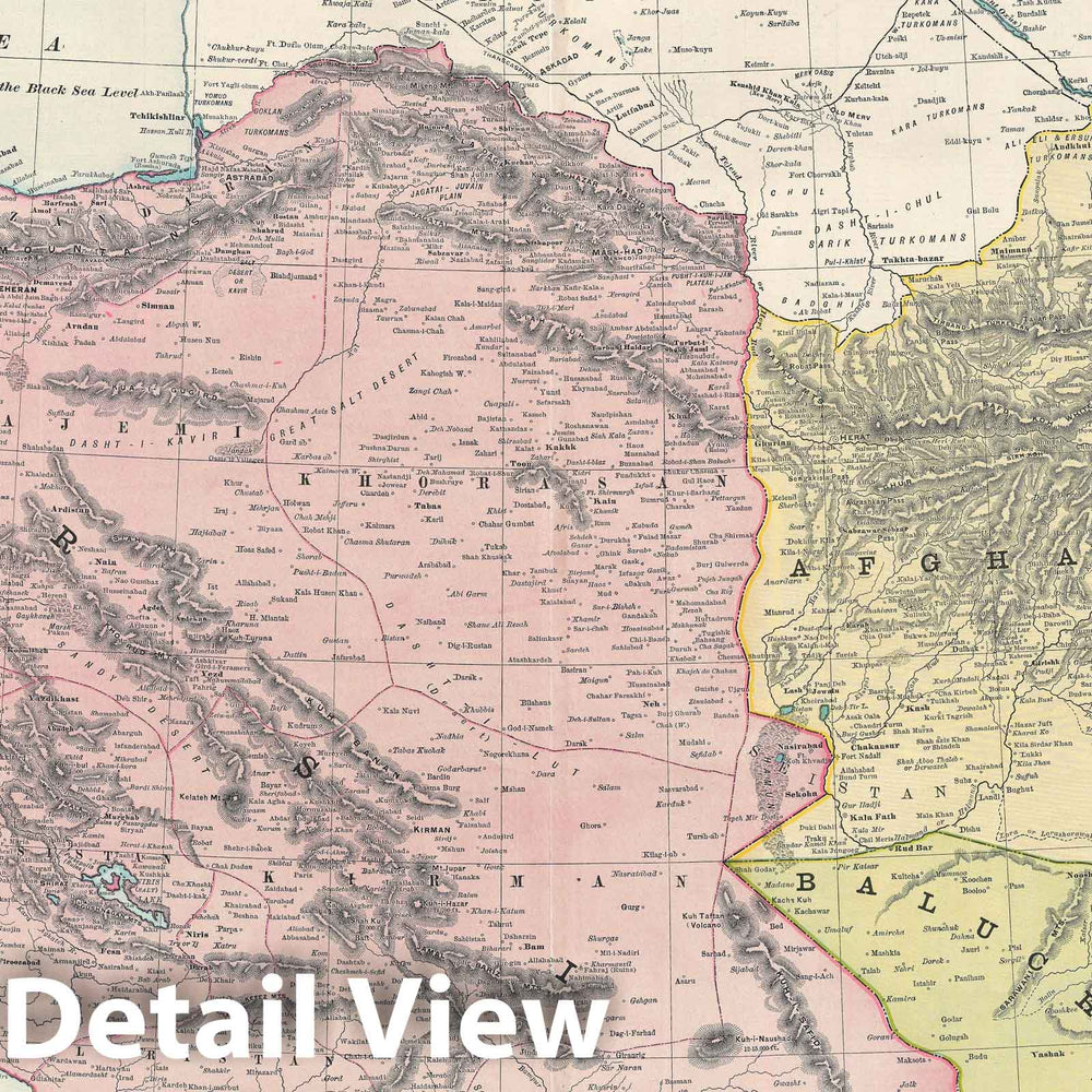 Historic Map : Persia and Afghanistan, Rand McNally, 1892, Vintage Wall Art