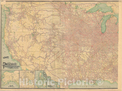 Historic Map : The Western United States, Railroad, 1907, Vintage Wall Art