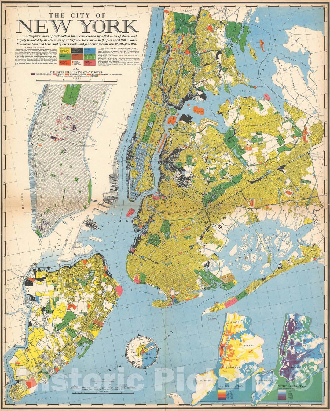 Historic Map : New York City, Harrison, 1939 v2, Vintage Wall Art