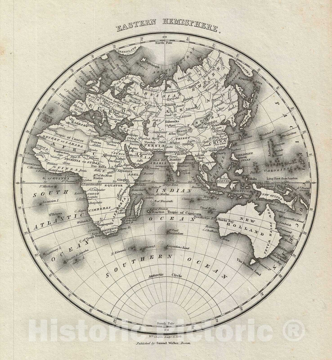 Historic Map : The Eastern Hemisphere "Asia, Africa, Europe, Australia", Malte-Brun, 1828, Vintage Wall Art