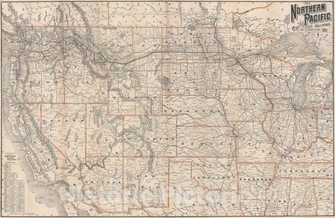 Historic Map : Railroad Map of The Western United States, Rand McNally, 1891, Vintage Wall Art