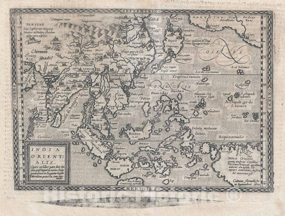 Historic Map : East Asia, India, and The East Indies, Bussemacher, 1600, Vintage Wall Art