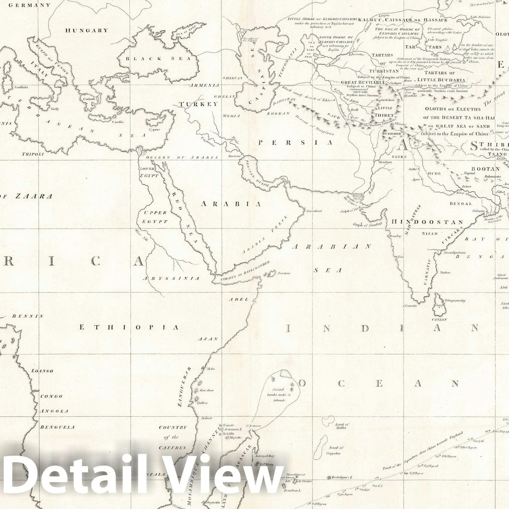 Historic Map : Nautical Map Showing The Tracks of The Macartney Embassy to China, Barrow, 1796, Vintage Wall Art