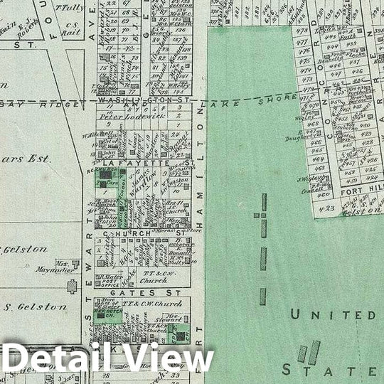 Historic Map : Fort Hamilton, Brooklyn, New York City, Beers, 1873, Vintage Wall Art