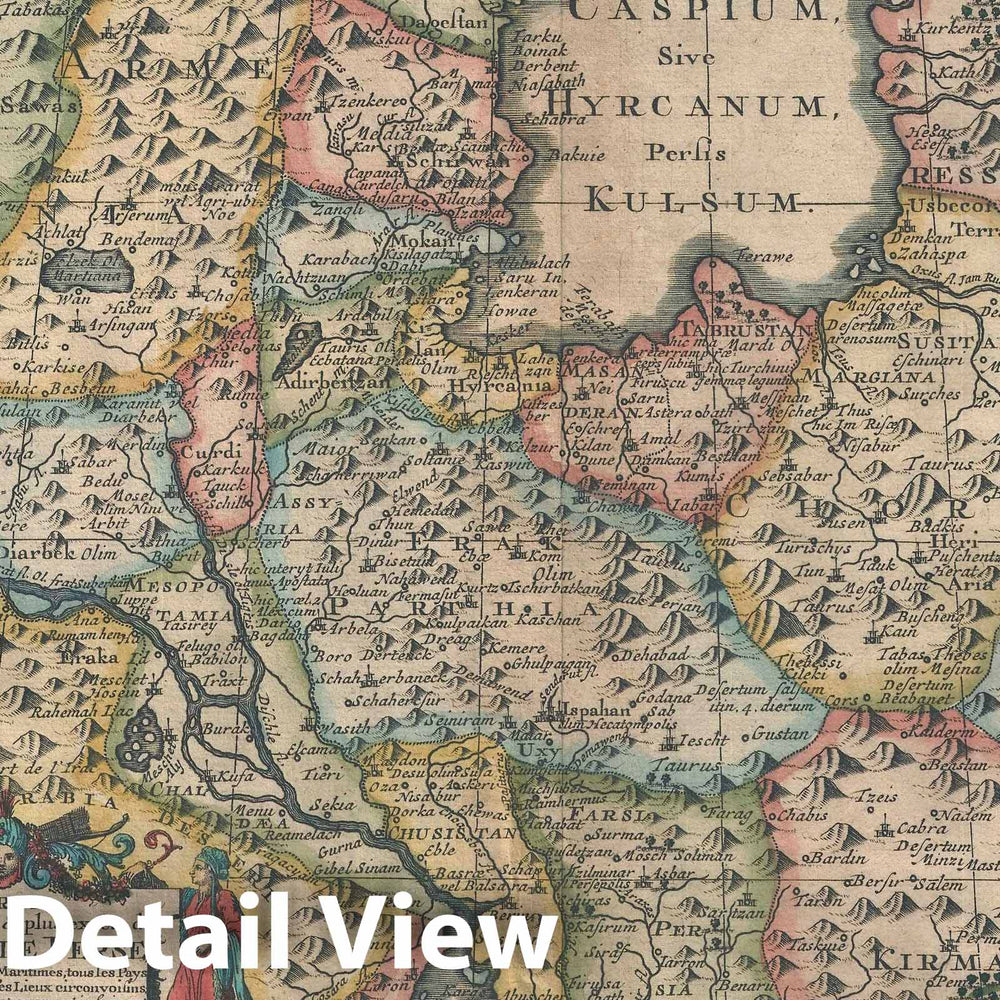 Historic Map : Persia or Iran and The Middle East, Van Der Aa, 1719, Vintage Wall Art