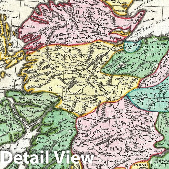 Historic Map : Scotland, Wilkinson, 1793, Vintage Wall Art