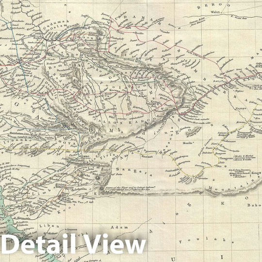 Historic Map : Western Africa "Niger Valley - Mountains of Kong", S.D.U.K., 1839, Vintage Wall Art