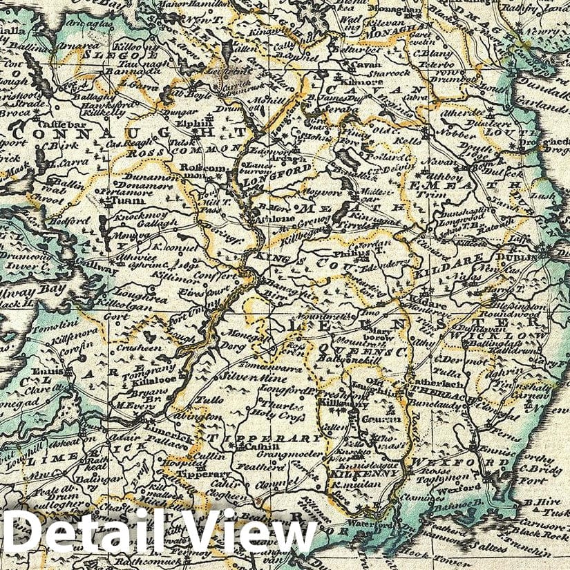 Historic Map : Ireland, Bowen, 1747, Vintage Wall Art