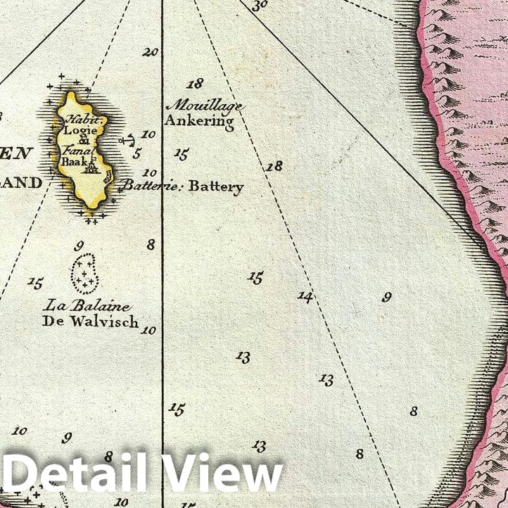 Historic Map : The Cape of Good Hope, Cape town, South Africa, Bellin, 1773, Vintage Wall Art