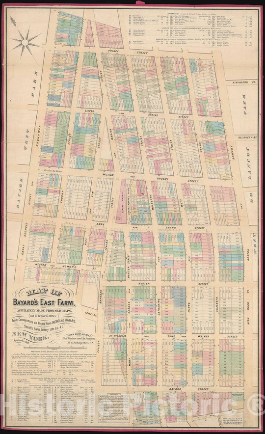 Historic Map : Little Italy, Nolita, and Soho, Manhattan, NYC, Holmes, 1869, Vintage Wall Art