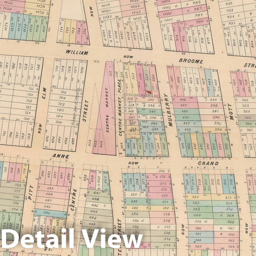 Historic Map : Little Italy, Nolita, and Soho, Manhattan, NYC, Holmes, 1869, Vintage Wall Art