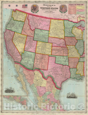 Historic Map : The Western United States, Gaylord Watson, 1869, Vintage Wall Art