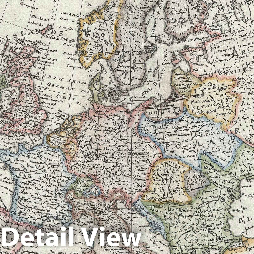 Historic Map : Europe, Bowen, 1747, Vintage Wall Art