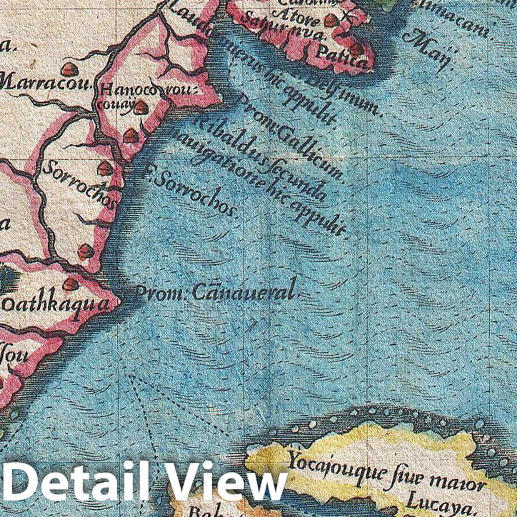 Historic Map : De Bry and Le Moyne Map of Florida and Cuba, 1591, Vintage Wall Art