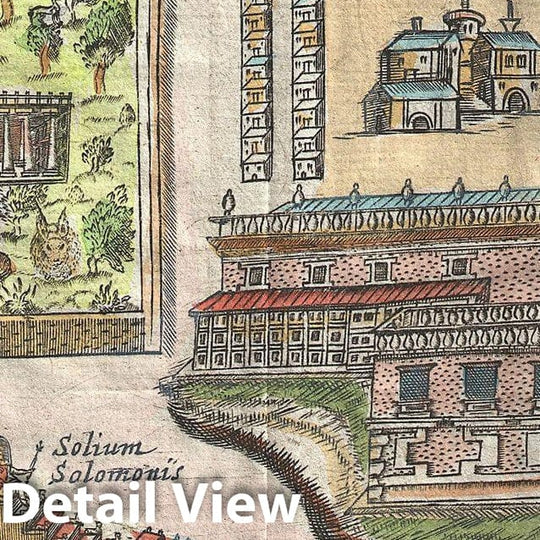 Historic Map : Fuller Map of Jerusalem (Israel, Palestine, Holy Land), 1650, Vintage Wall Art