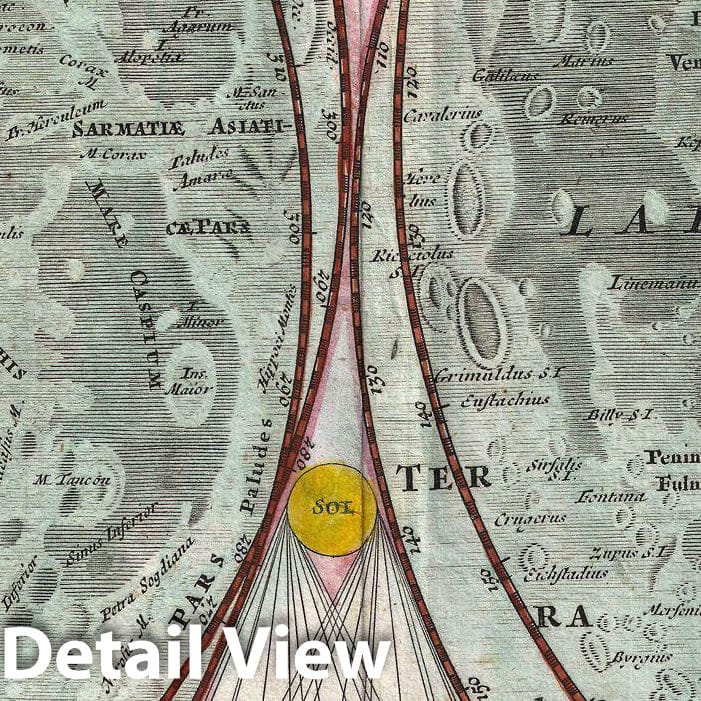 Historic Map : Homann and Doppelmayr Map of The Moon , 1707, Vintage Wall Art