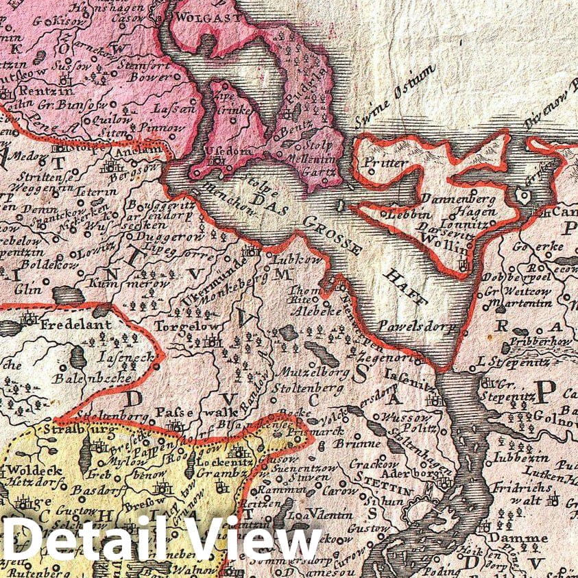 Historic Map : Homann Map of Brandenberg and Pomerania, Germany , 1720, Vintage Wall Art