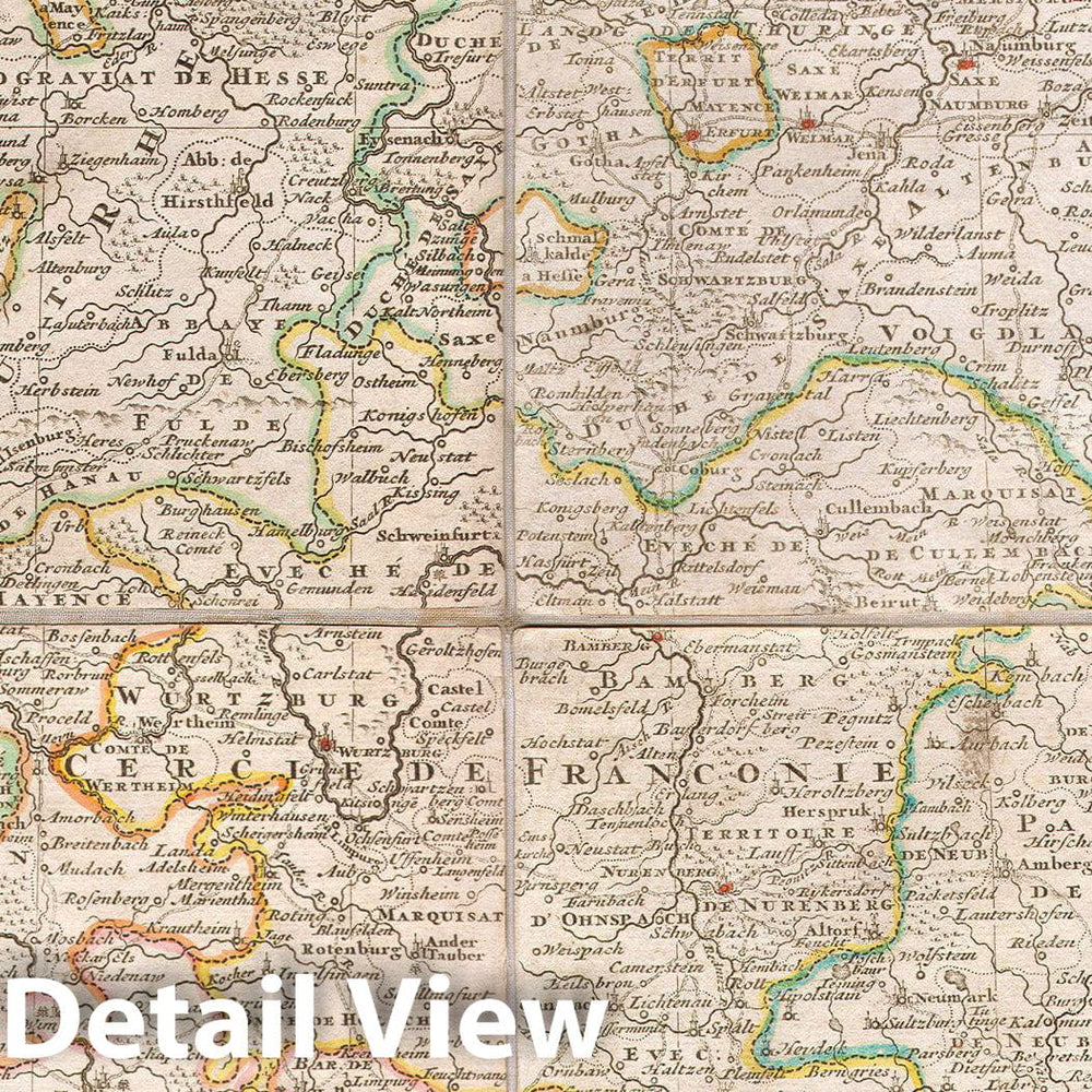 Historic Map : Covens and Mortier Map of Germany (Folding Case Map) , 1730, Vintage Wall Art