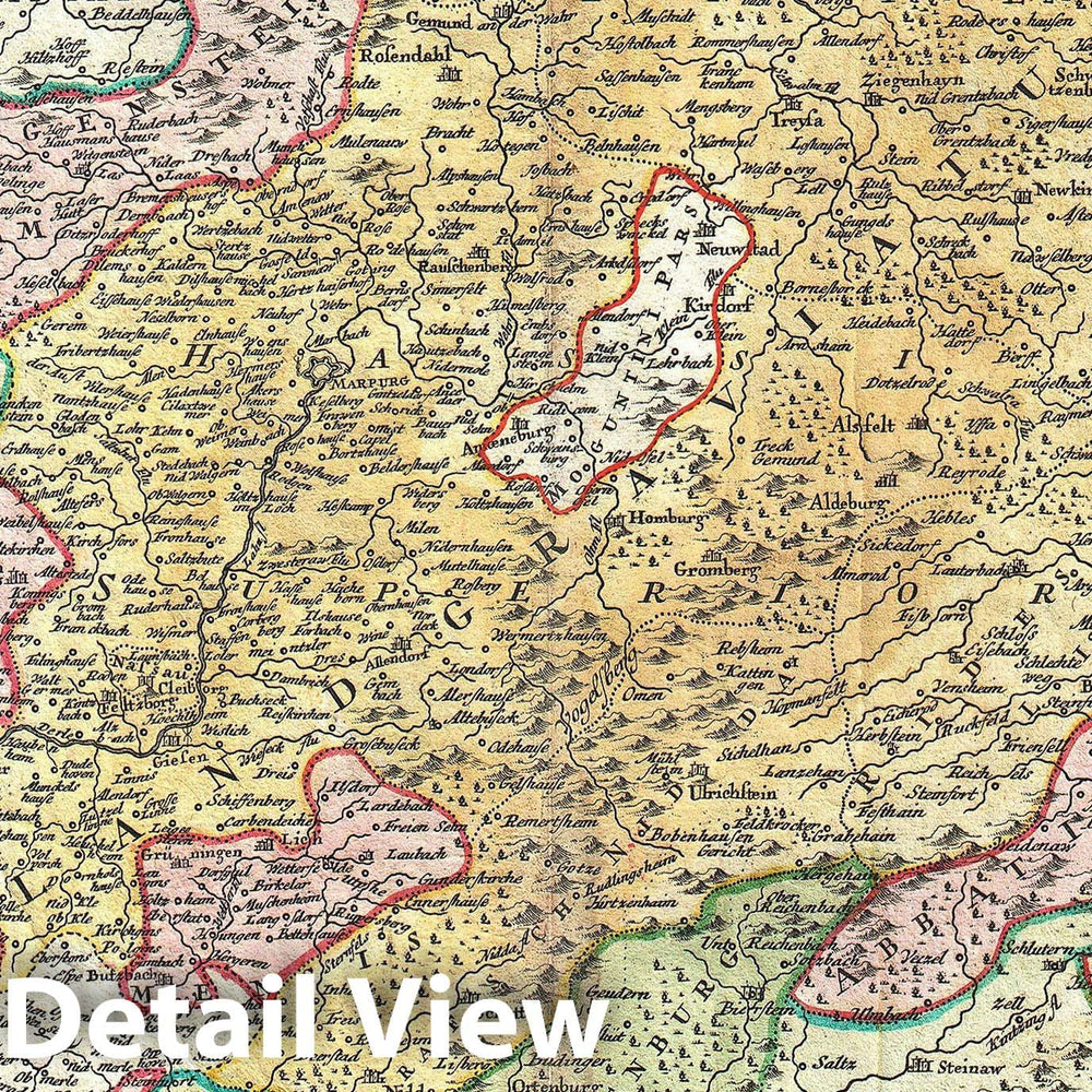 Historic Map : Homann Map of The Upper Rhine (Frankfurt, Cassel, Coblentz, Darmstadt) , 1730, Vintage Wall Art