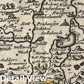 Historic Map : La Feuille Map of Bavaria, Germany, 1747, Vintage Wall Art