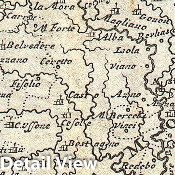 Historic Map : La Feuille Map of Piedmont, Italy, 1747, Vintage Wall Art