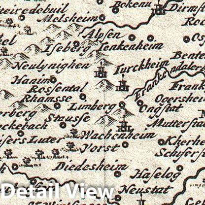 Historic Map : La Feuille Map of Rhineland, Germany, 1747, Vintage Wall Art