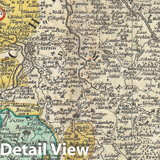 Historic Map : Homann Heirs Map of Saxony, Germany, and The Czech Republic , 1757, Vintage Wall Art