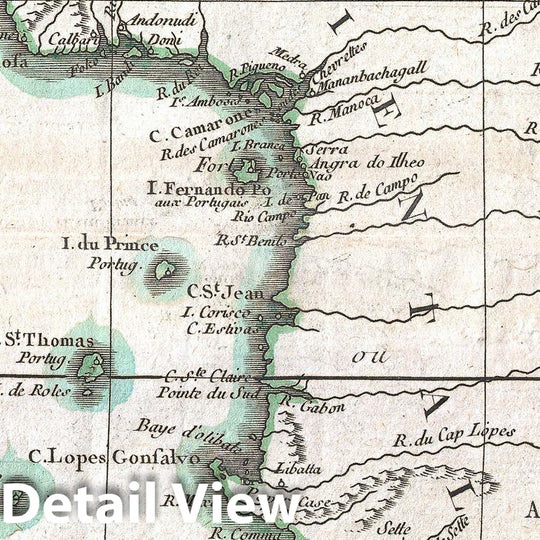 Historic Map : Bonne Map of West Africa (Guinea, The Bight of Benin, Congo) , 1770, Vintage Wall Art