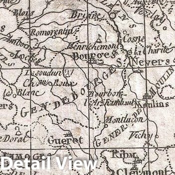 Historic Map : Raynal and Bonne Map of France, 1780, Vintage Wall Art