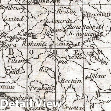 Historic Map : Raynal and Bonne Map of Germany, Bohemia, and Poland, 1780, Vintage Wall Art