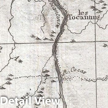 Historic Map : Raynal and Bonne Map of Northern Brazil, 1780, Vintage Wall Art